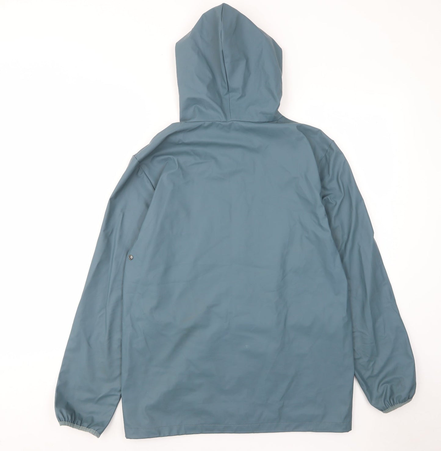 Rain Womens Blue Rain Coat Coat Size XS Zip - Zip Pockets