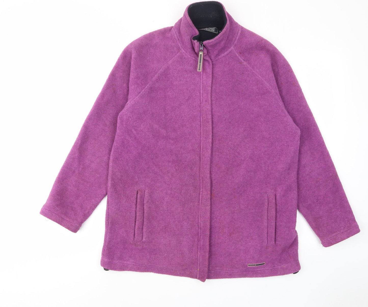Maine Womens Purple Jacket Size 14 Zip - Pockets, Logo
