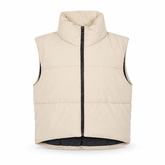 Risin Womens Beige Gilet Jacket Size L Zip - Pockets