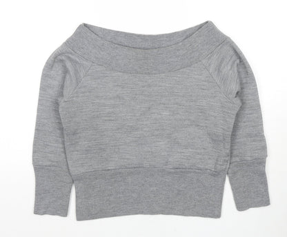 Frost French Womens Grey Polyester Pullover Sweatshirt Size S Pullover - Fairy Butterfly