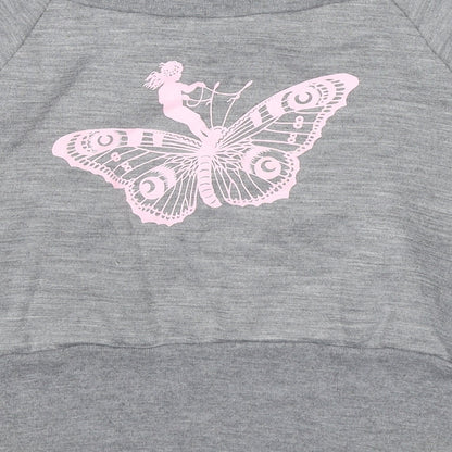 Frost French Womens Grey Polyester Pullover Sweatshirt Size S Pullover - Fairy Butterfly