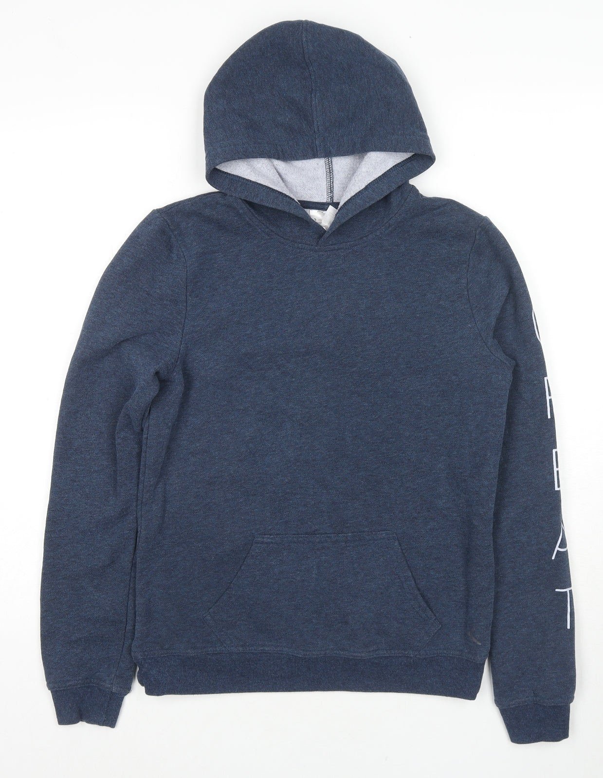 DECATHLON Boys Blue Cotton Pullover Hoodie Size S Pullover - Great
