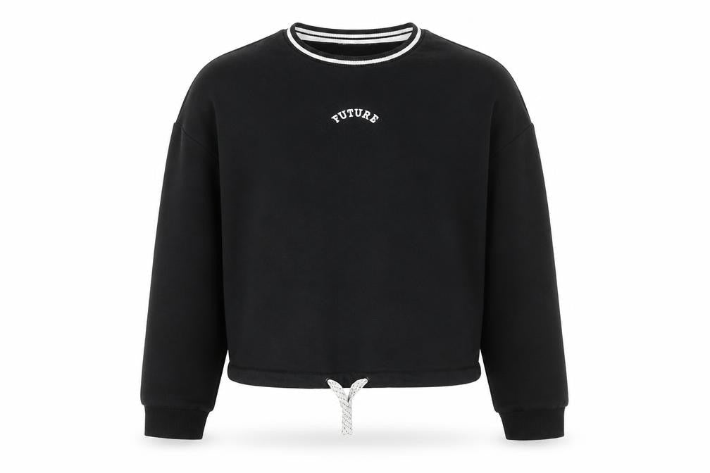 Marks and Spencer Girls Black Cotton Pullover Hoodie Size 12-13 Years Pullover - Future