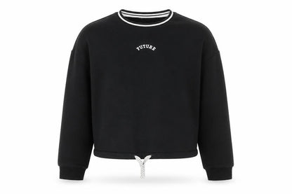 Marks and Spencer Girls Black Cotton Pullover Hoodie Size 12-13 Years Pullover - Future