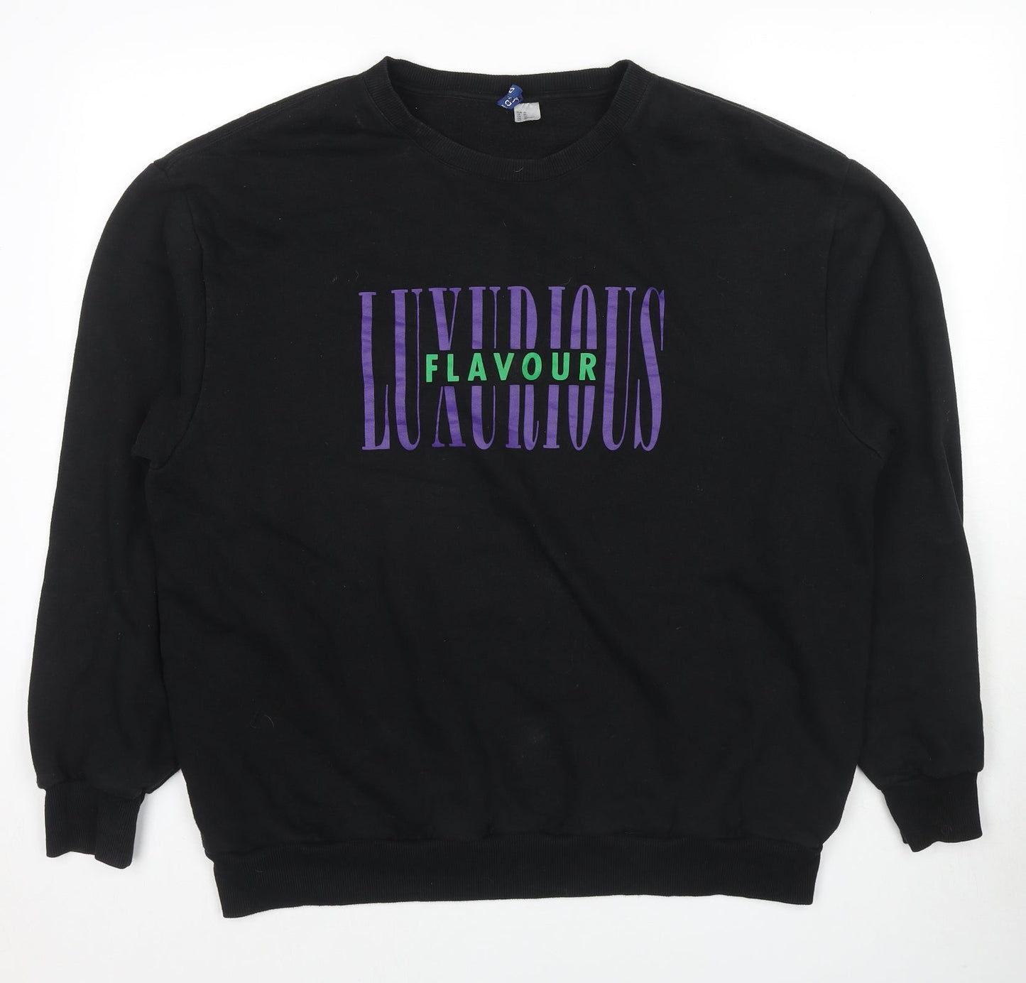 Mens UK Size XL Divided by H&M Black Pullover Sweatshirt