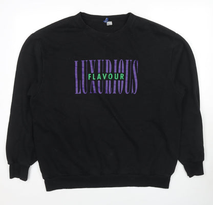 Mens UK Size XL Divided by H&M Black Pullover Sweatshirt