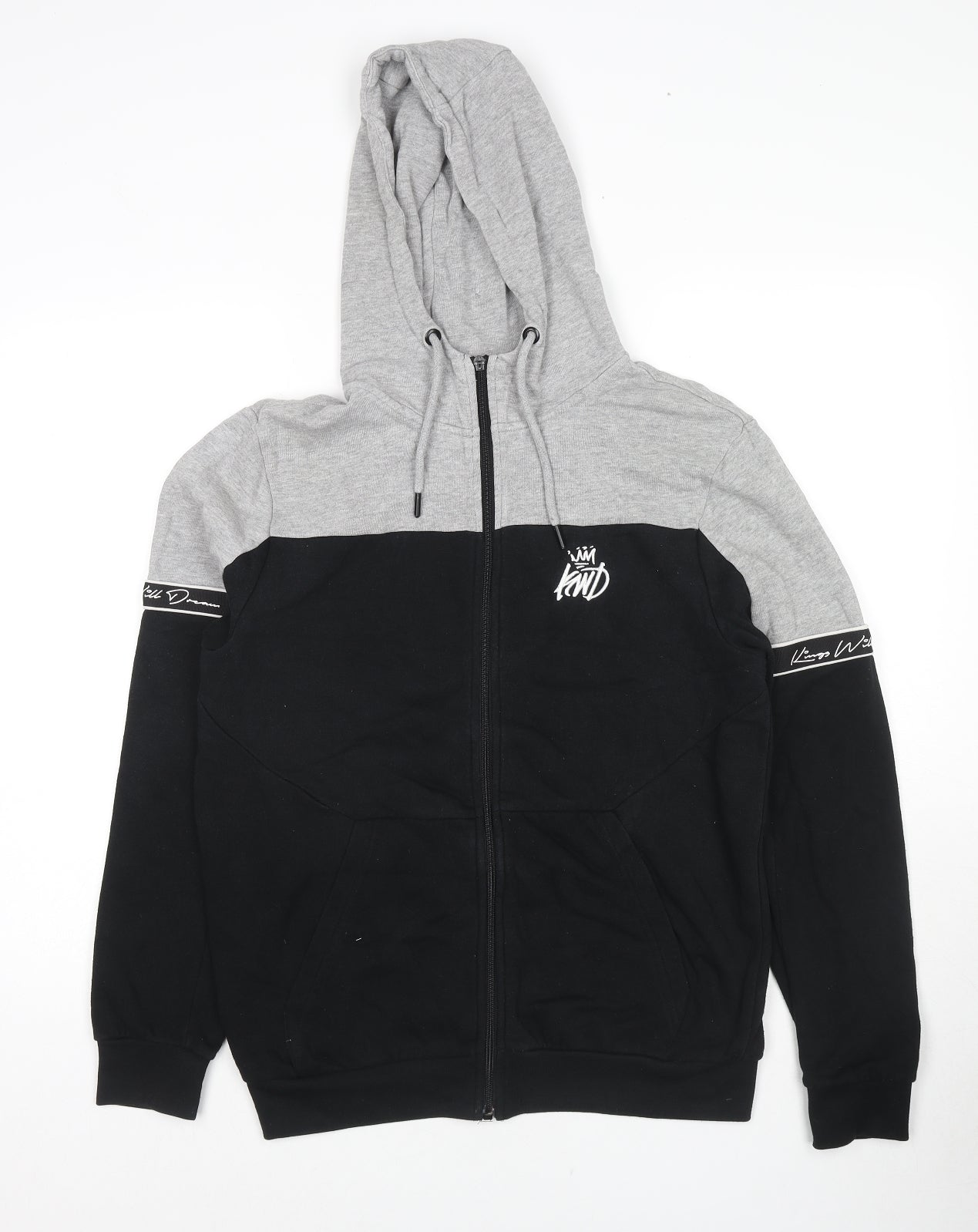 Mens UK Size S Kings Will Dream Black Full Zip Hoodie