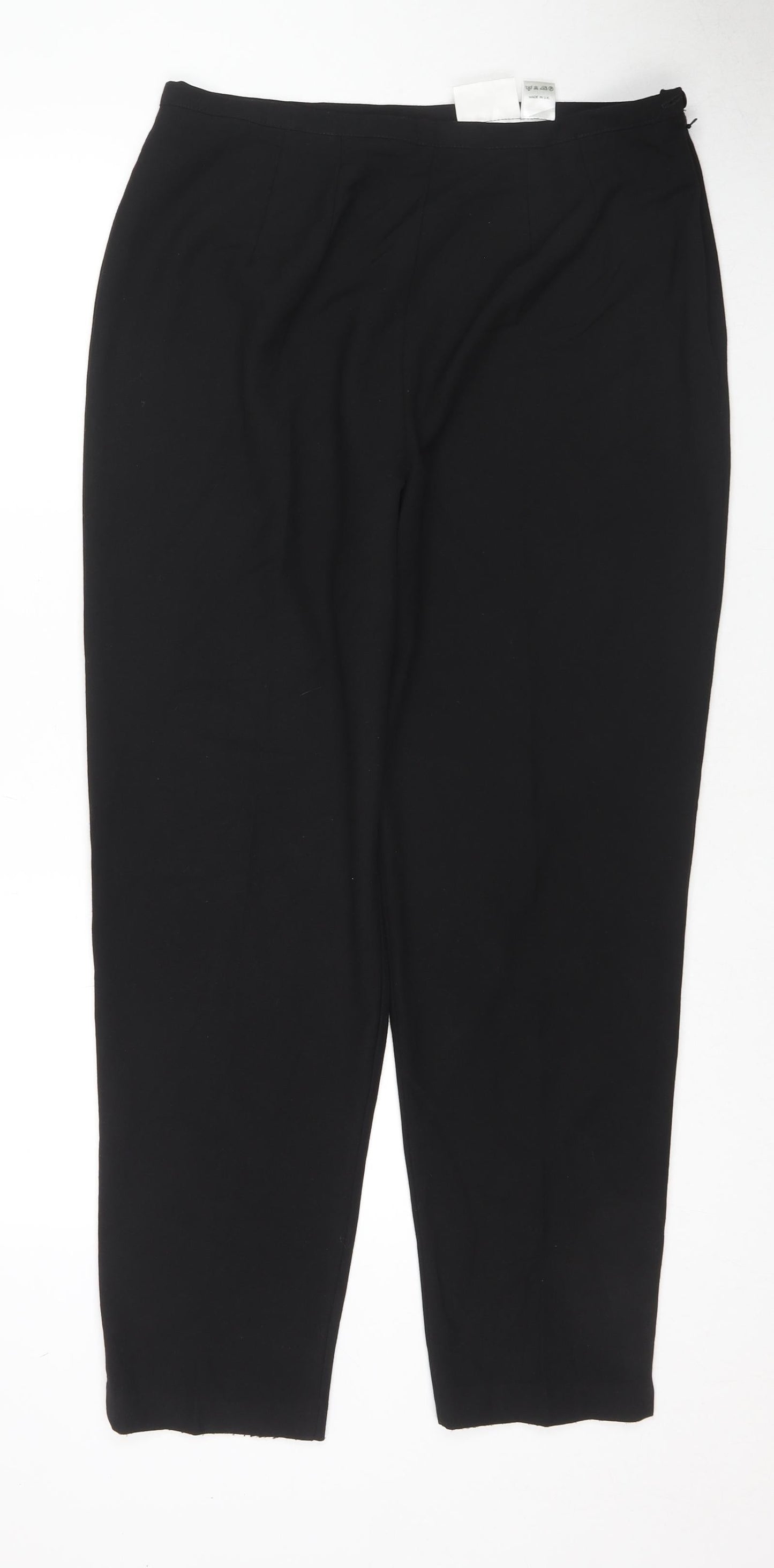 Nightingales Womens Black Polyester Trousers Size 16 L28 in Regular Zip