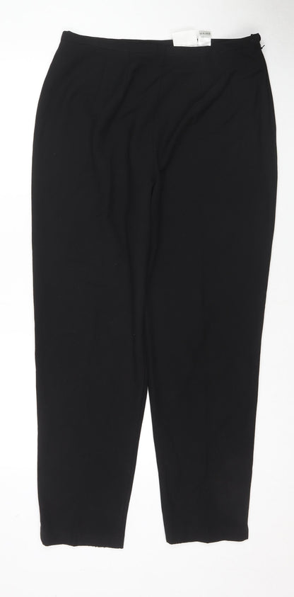 Nightingales Womens Black Polyester Trousers Size 16 L28 in Regular Zip