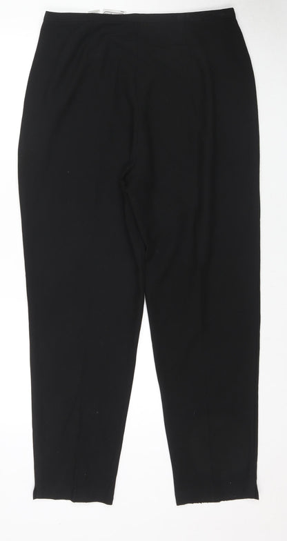 Nightingales Womens Black Polyester Trousers Size 16 L28 in Regular Zip