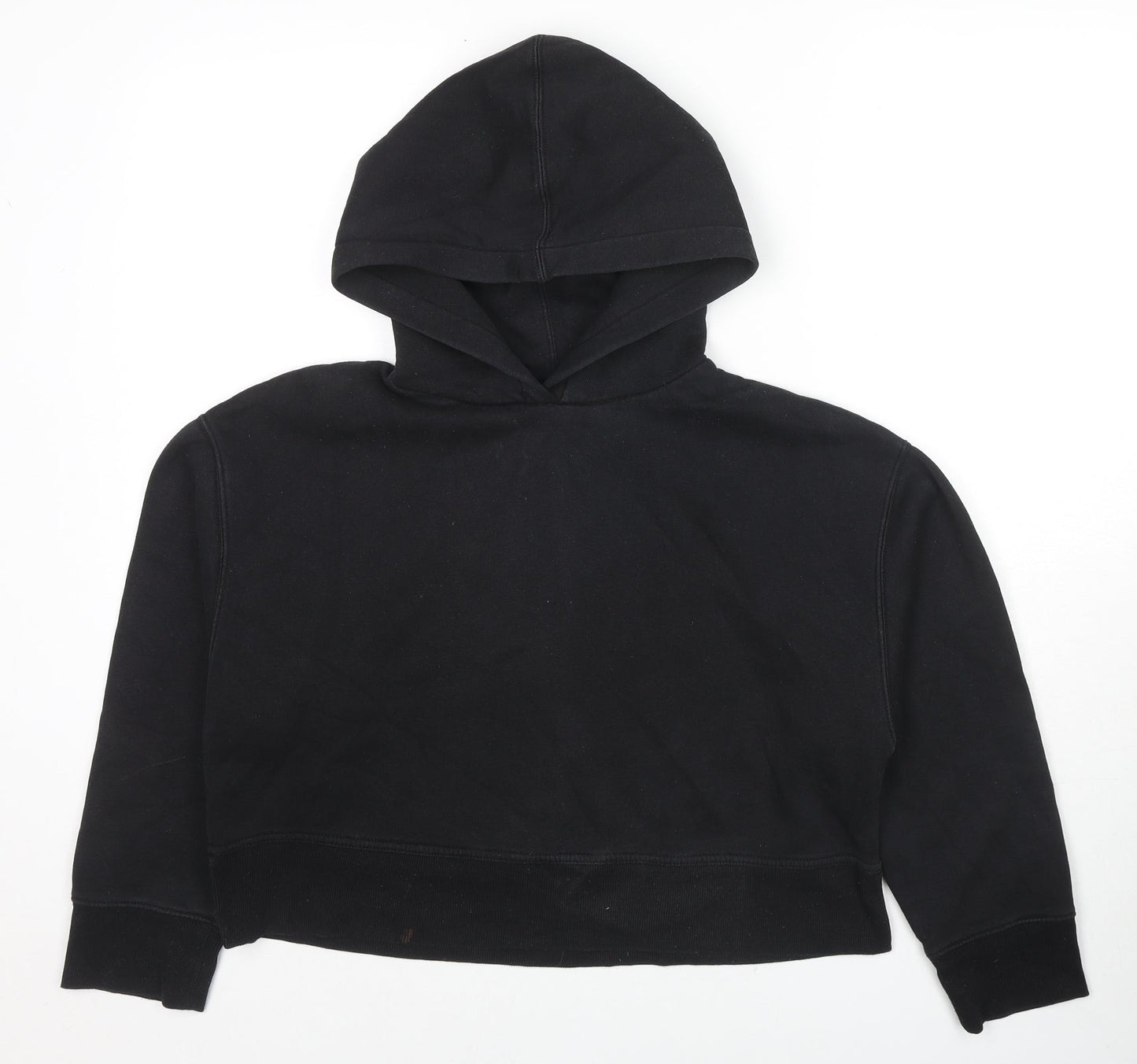 Zara Womens Black Cotton Pullover Hoodie Size M Pullover