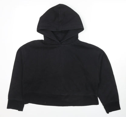 Zara Womens Black Cotton Pullover Hoodie Size M Pullover