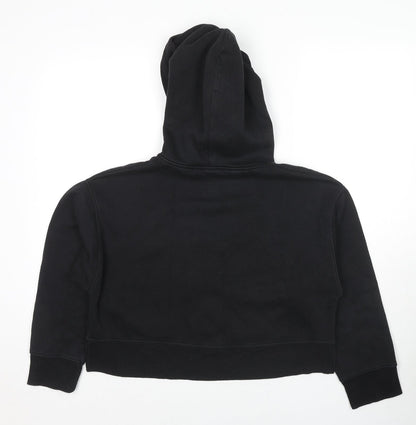 Zara Womens Black Cotton Pullover Hoodie Size M Pullover