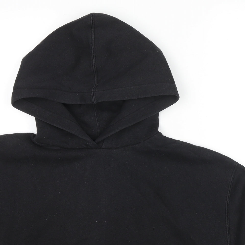 Zara Womens Black Cotton Pullover Hoodie Size M Pullover