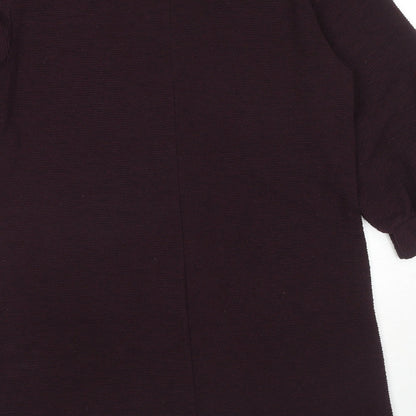 French Connection Womens Purple Polyester Jumper Dress Size 10 Round Neck Pullover