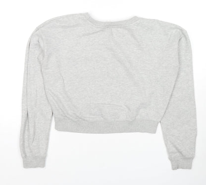 Miss Selfridge Womens Grey Cotton Pullover Sweatshirt Size 6 Pullover - Queen Bee