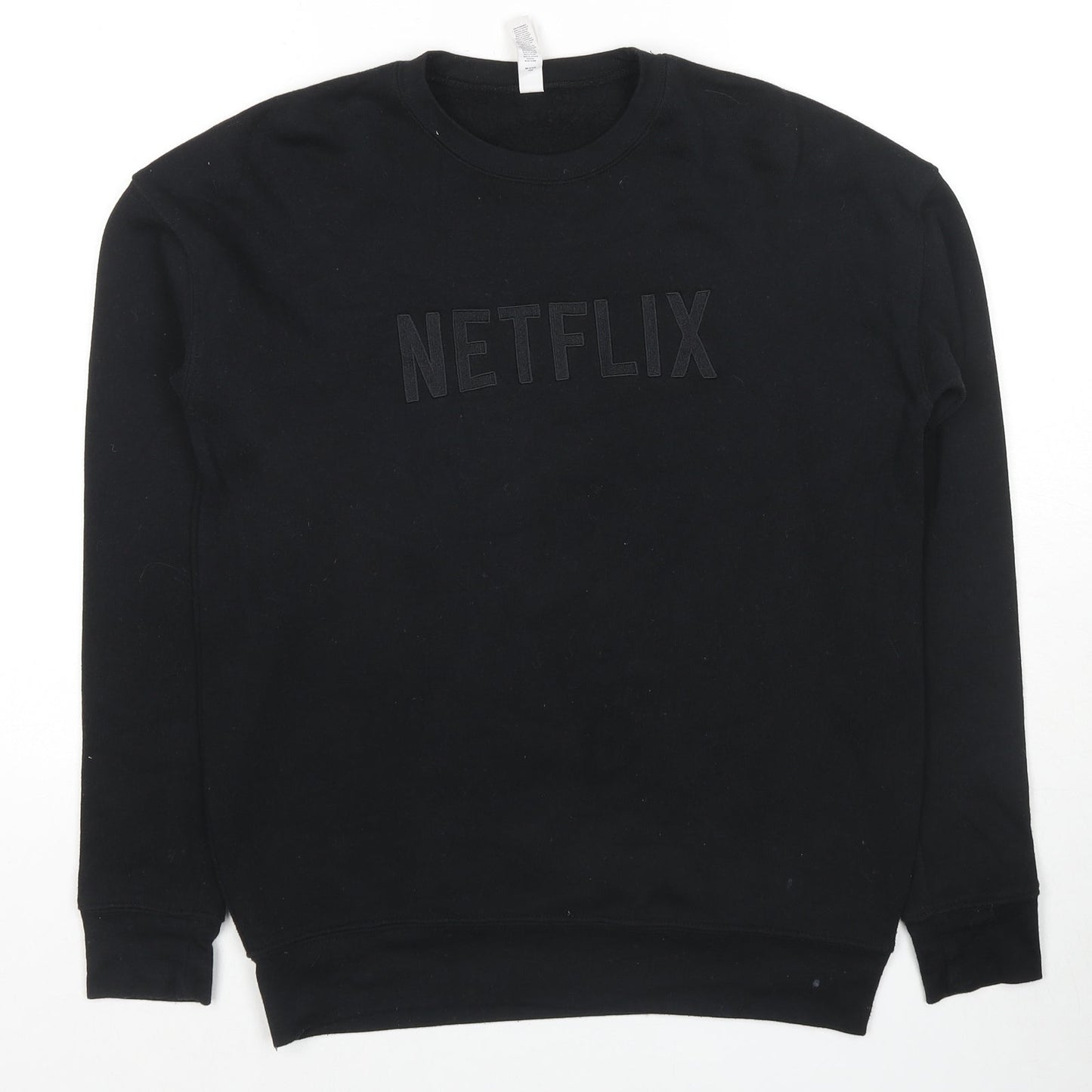 Netflix Mens Black Cotton Pullover Sweatshirt Size S - Netflix