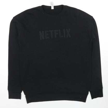 Netflix Mens Black Cotton Pullover Sweatshirt Size S - Netflix