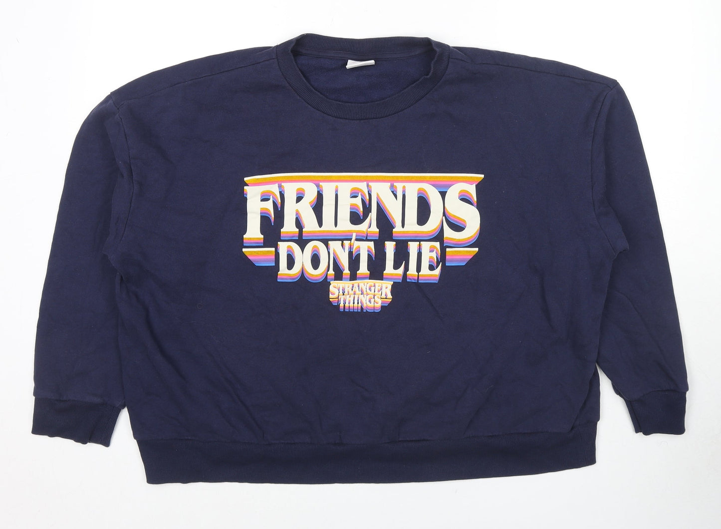 Netflix Womens Blue Cotton Pullover Sweatshirt Size 24 Pullover - Netflix Stranger Things Size 24-26