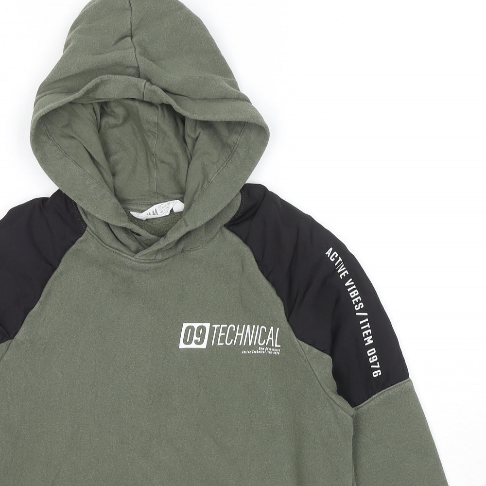 H&M Boys Green Cotton Pullover Sweatshirt Size 10-11 Years Pullover - Active Vibes Technical Age 10-12 Years