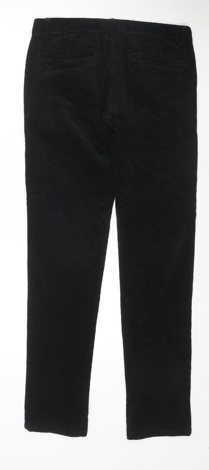 River Island Mens Black Cotton Trousers Size 30 in L34 in Regular Zip