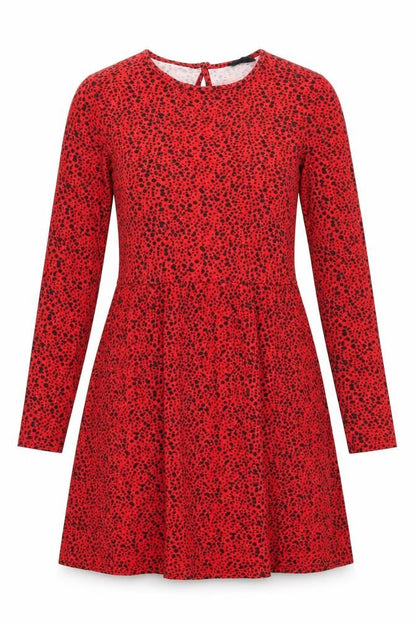 Wednesday's Girl Womens Red Polka Dot Viscose Skater Dress Size S Boat Neck Pullover