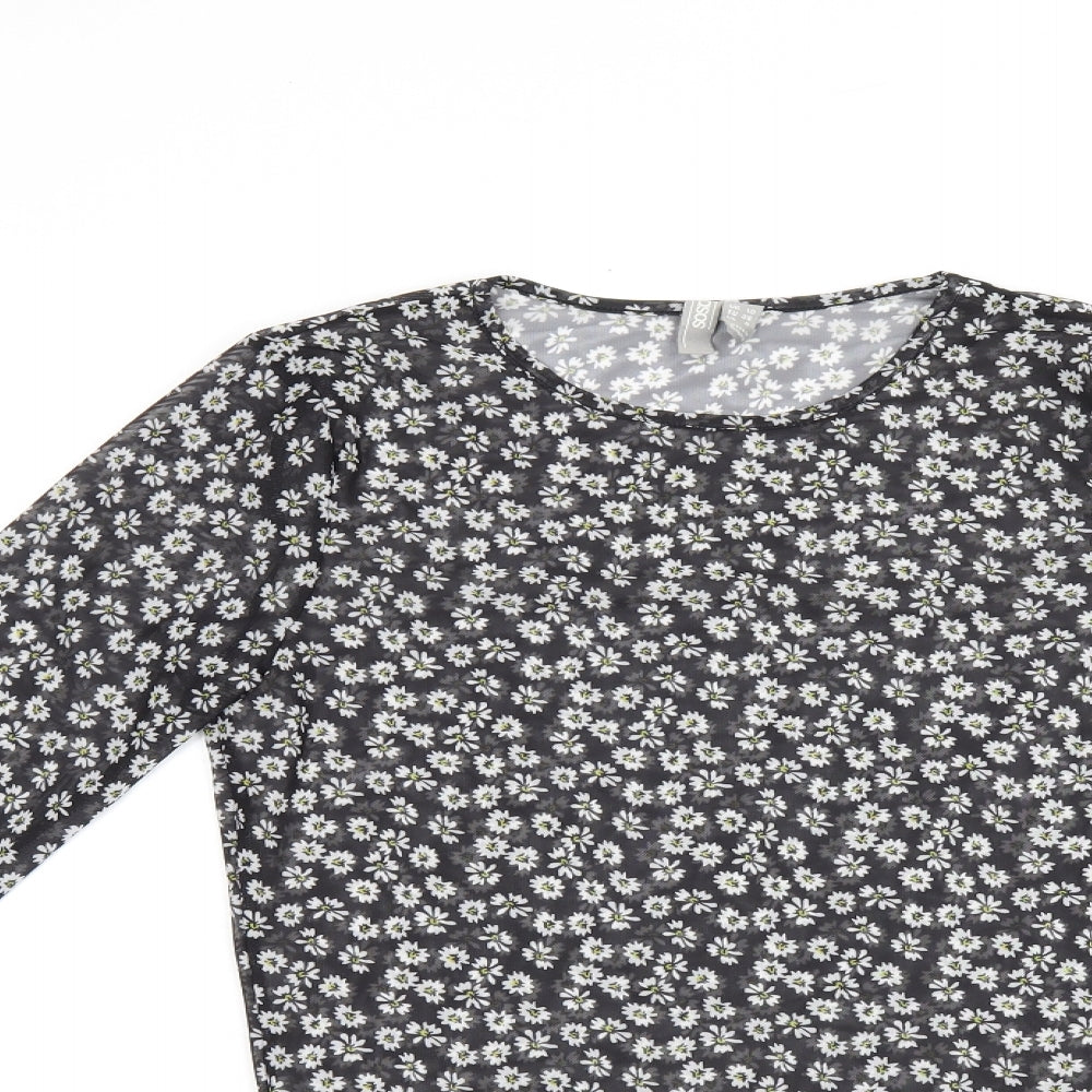 Womens UK Size 10 ASOS Black Basic T-Shirt