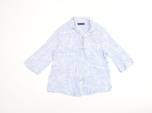 Womens UK Size 10 Marks and Spencer Blue Basic Button-Up