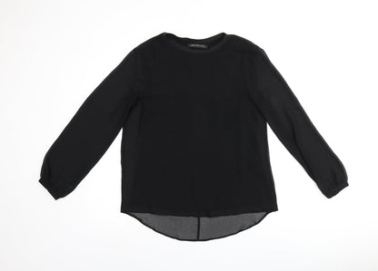 Womens UK Size M Zara Black Basic Blouse