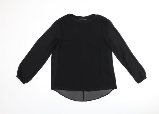 Womens UK Size M Zara Black Basic Blouse