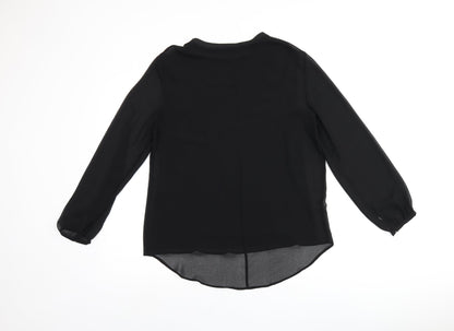 Womens UK Size M Zara Black Basic Blouse