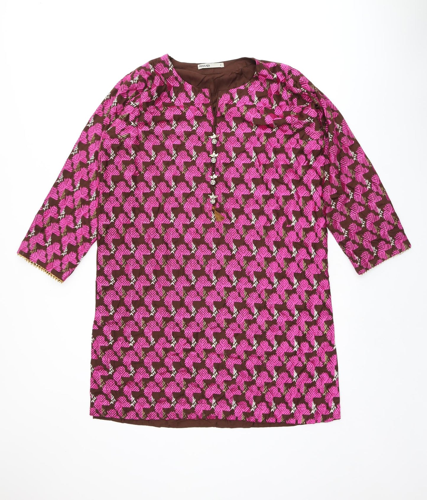 Womens UK Size 12 Khaadi Brown Tunic Blouse