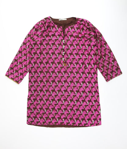 Womens UK Size 12 Khaadi Brown Tunic Blouse