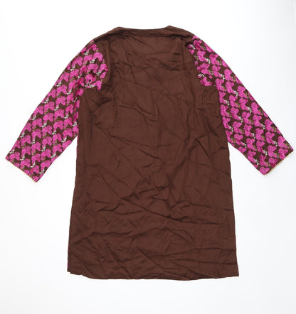 Womens UK Size 12 Khaadi Brown Tunic Blouse