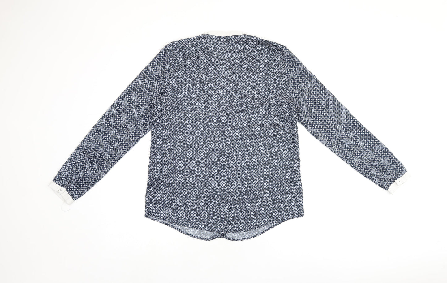 Womens UK Size M Zara Blue Basic Button-Up