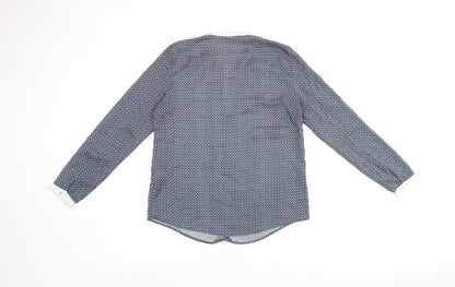 Womens UK Size M Zara Blue Basic Button-Up