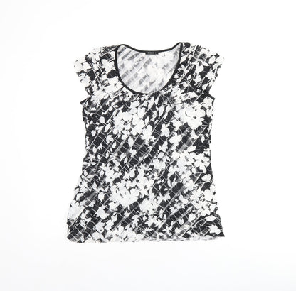 Womens UK Size 12 Roman Black Basic T-Shirt