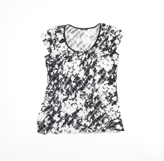 Womens UK Size 12 Roman Black Basic T-Shirt