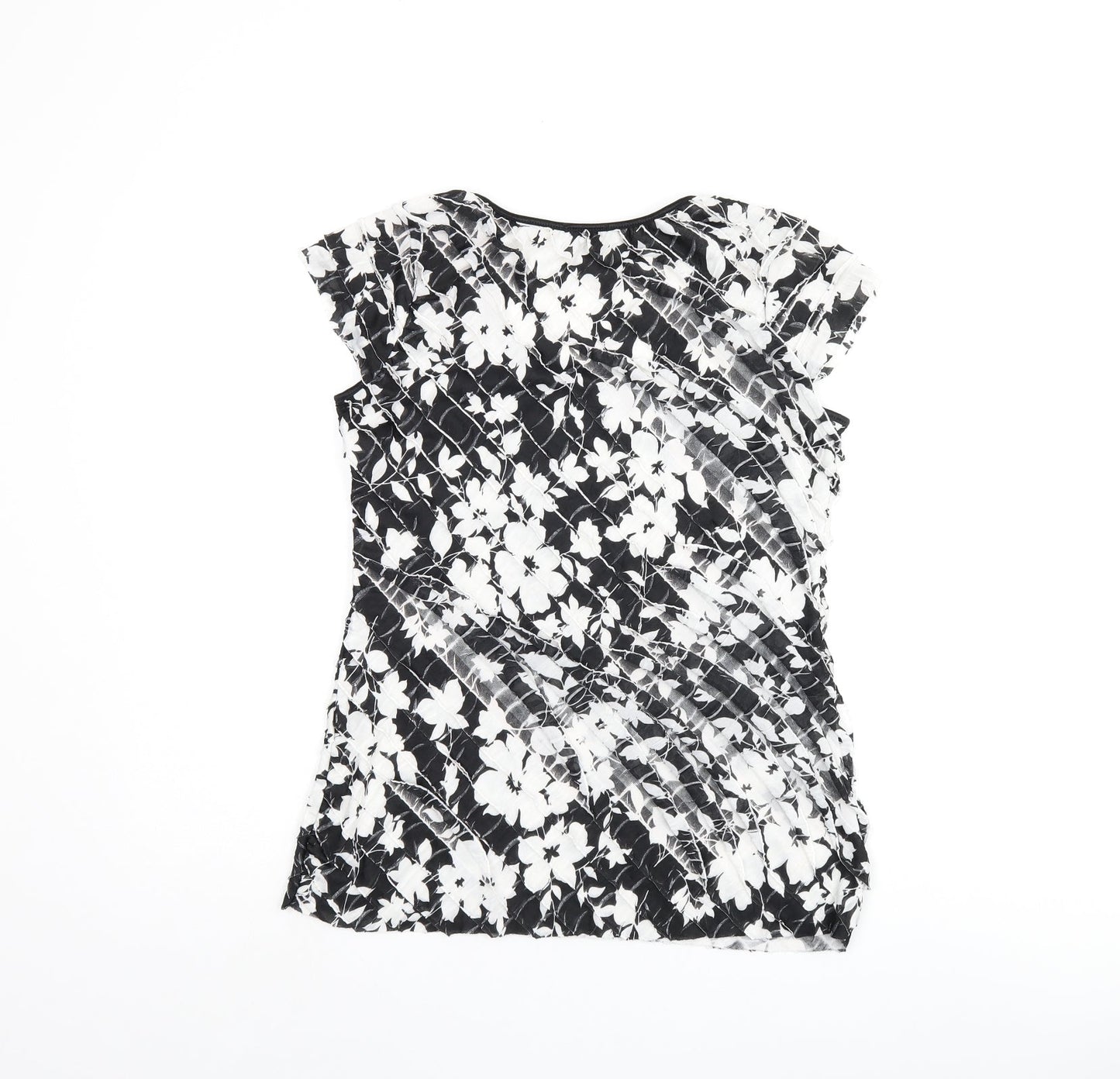 Womens UK Size 12 Roman Black Basic T-Shirt