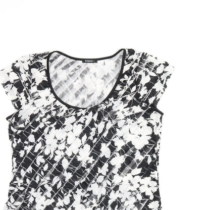 Womens UK Size 12 Roman Black Basic T-Shirt