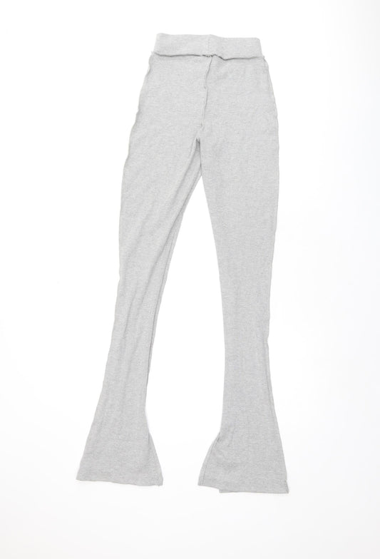 Womens UK Size 4 PRETTYLITTLETHING Regular Fit  Grey Trousers