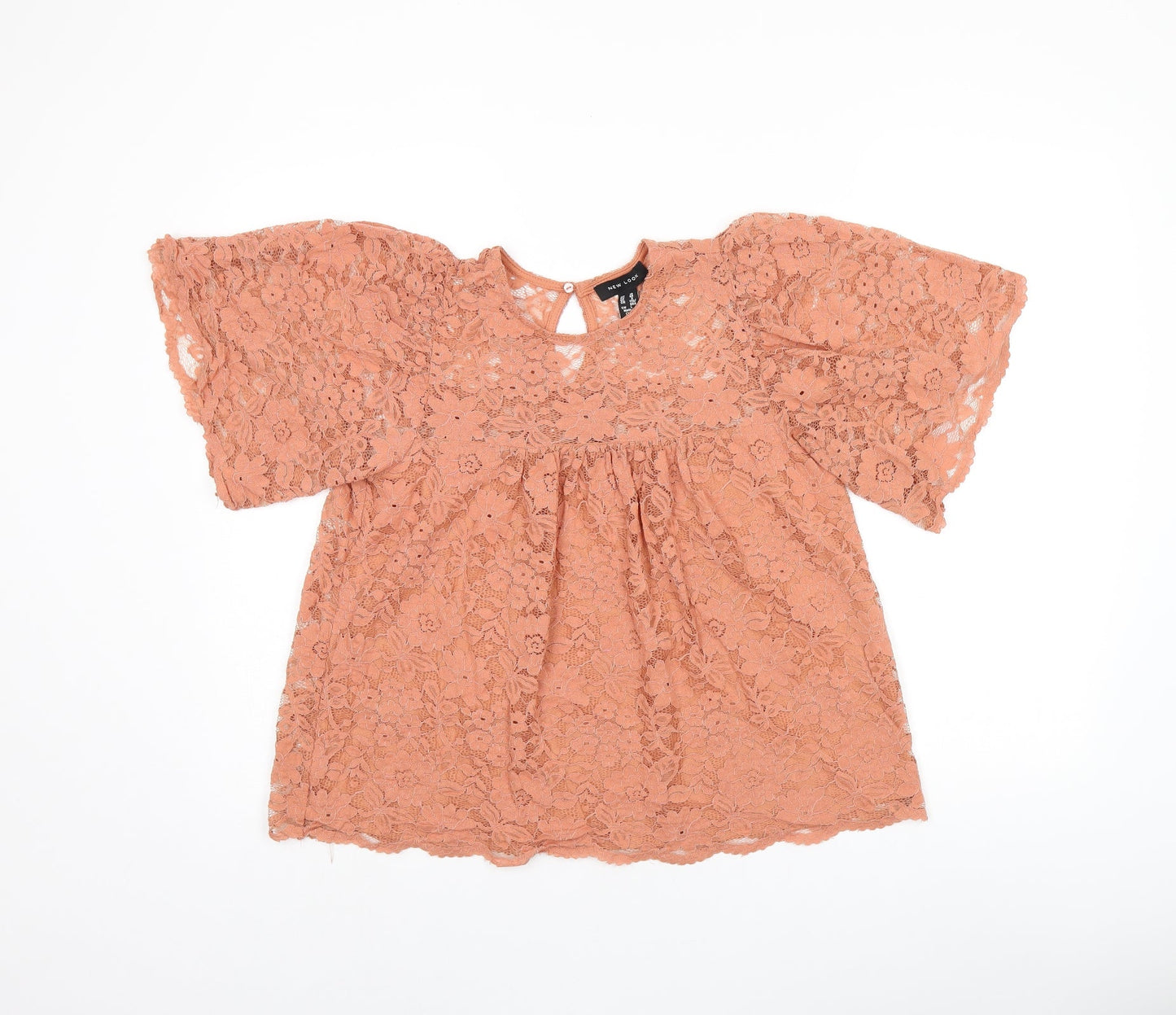 Womens UK Size 10 New Look Pink Basic T-Shirt