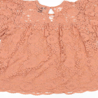 Womens UK Size 10 New Look Pink Basic T-Shirt
