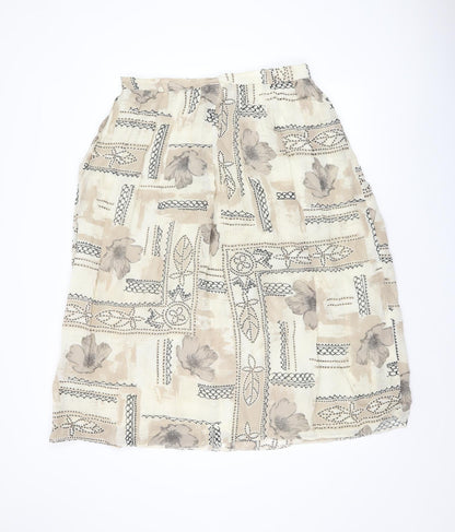 Your 6th Sense Womens Beige Floral Viscose Swing Skirt Size 18