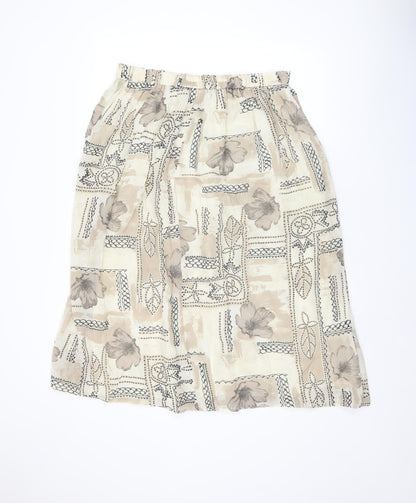 Your 6th Sense Womens Beige Floral Viscose Swing Skirt Size 18