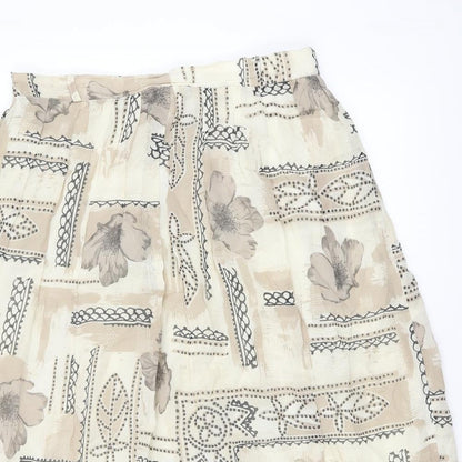 Your 6th Sense Womens Beige Floral Viscose Swing Skirt Size 18
