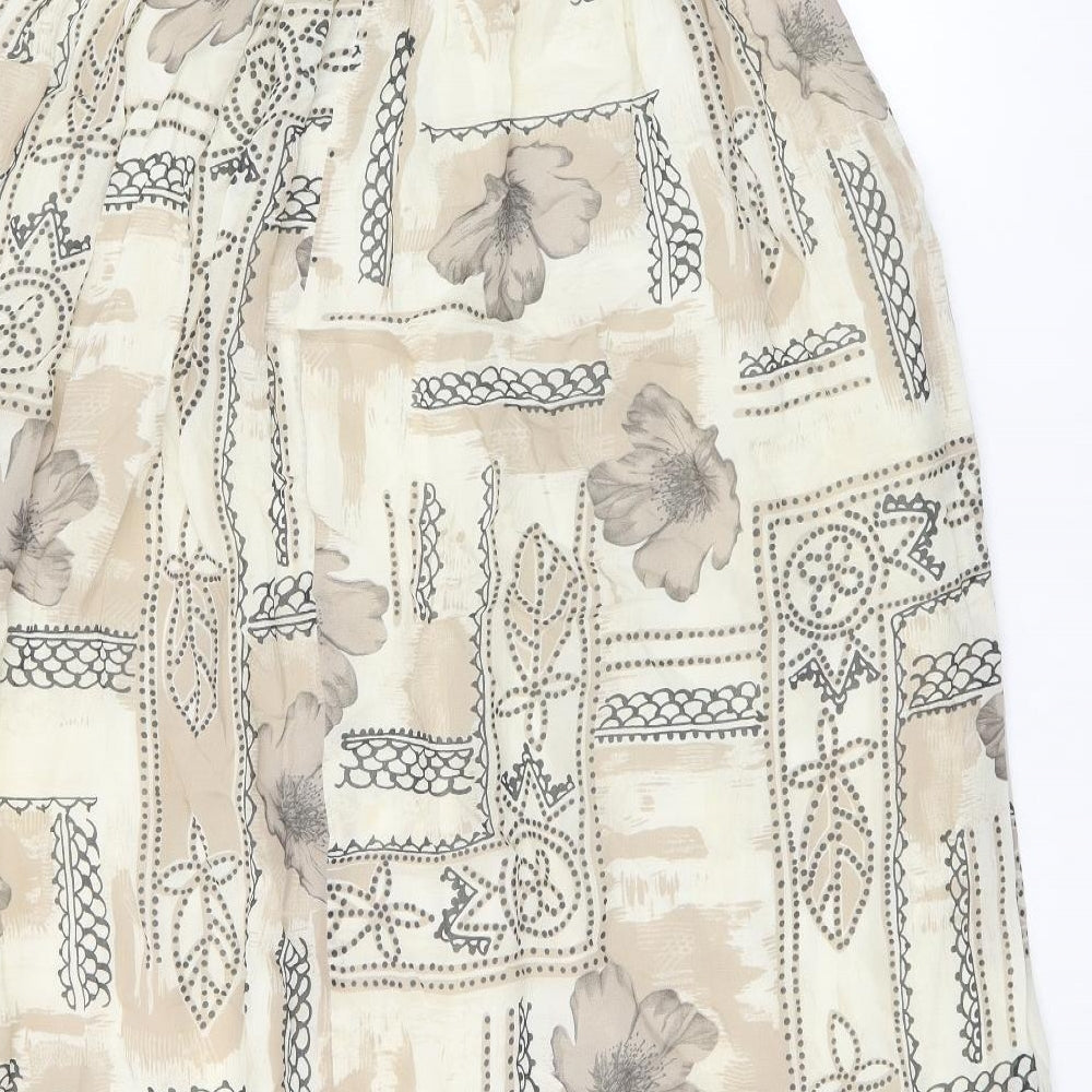 Your 6th Sense Womens Beige Floral Viscose Swing Skirt Size 18