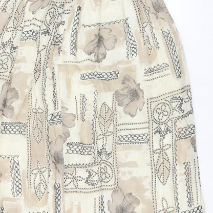 Your 6th Sense Womens Beige Floral Viscose Swing Skirt Size 18