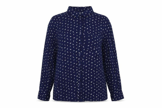 Womens UK Size M Pull&Bear Blue Basic Button-Up