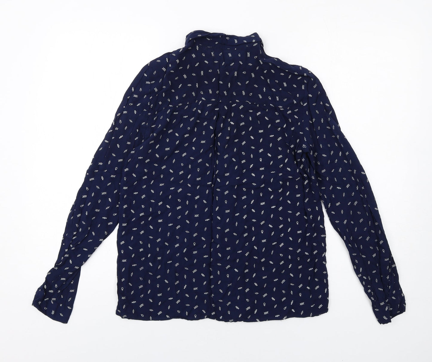 Womens UK Size M Pull&Bear Blue Basic Button-Up